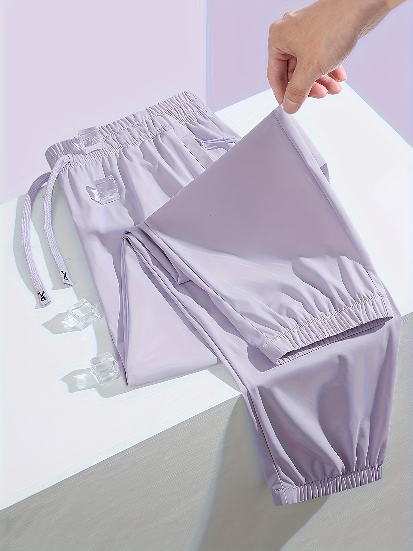 Women's Fashion Casual Pants, Cool and Soft Against the Skin, Breathable and Non-stuffy, Made with Nylon and Spandex Fabric, Fabric Weight 150, Machine Washable but Not Dry Cleanable, Elastic Cuff Design, Stylish Pocket Design for Convenience