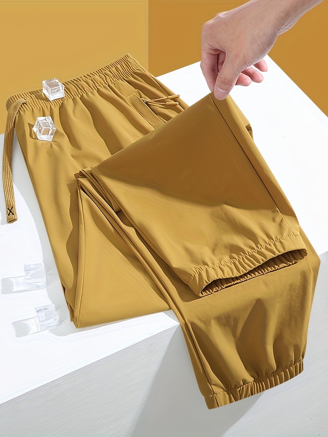 Women's Fashion Casual Pants, Cool and Soft Against the Skin, Breathable and Non-stuffy, Made with Nylon and Spandex Fabric, Fabric Weight 150, Machine Washable but Not Dry Cleanable, Elastic Cuff Design, Stylish Pocket Design for Convenience