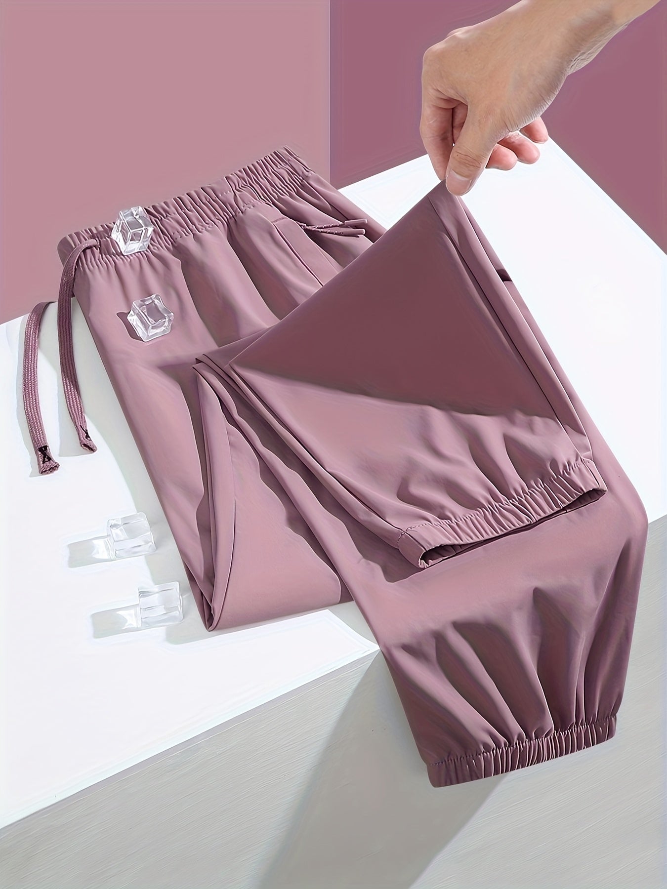 Women's Fashion Casual Pants, Cool and Soft Against the Skin, Breathable and Non-stuffy, Made with Nylon and Spandex Fabric, Fabric Weight 150, Machine Washable but Not Dry Cleanable, Elastic Cuff Design, Stylish Pocket Design for Convenience