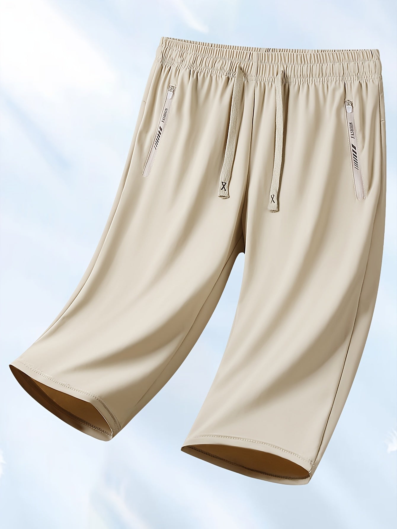 1pc Women's Summer Casual Sports Shorts, Ice Fiber Fabric Stretch Capri Pants, Elastic Waist Breathable Mid-Length Pants