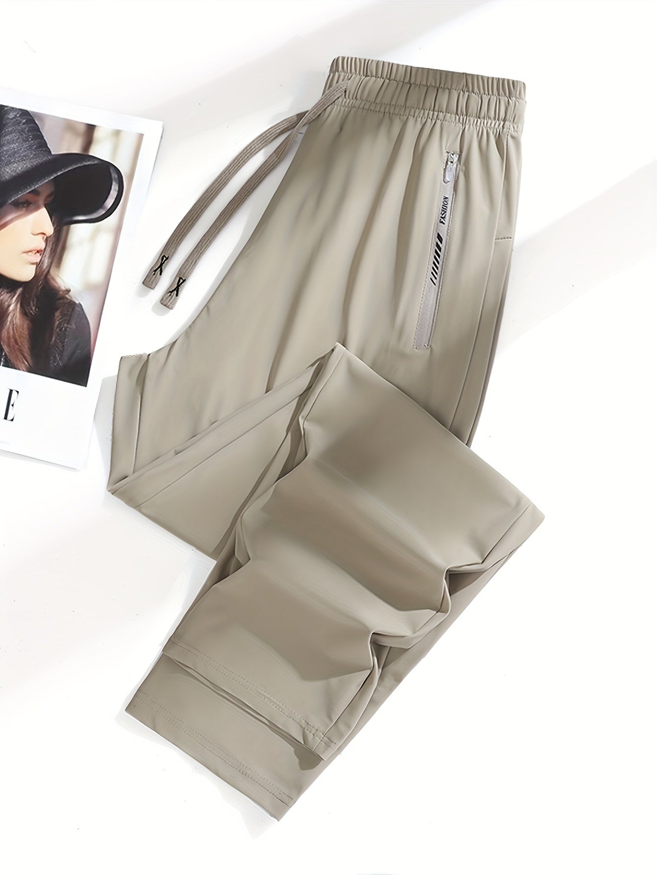 Women's Quick-Dry Nylon Sports Pants with Drawstring Waist, Casual Long Trousers for Outdoor Activities - Spring/Summer/Fall, Summer, Direct Mouth