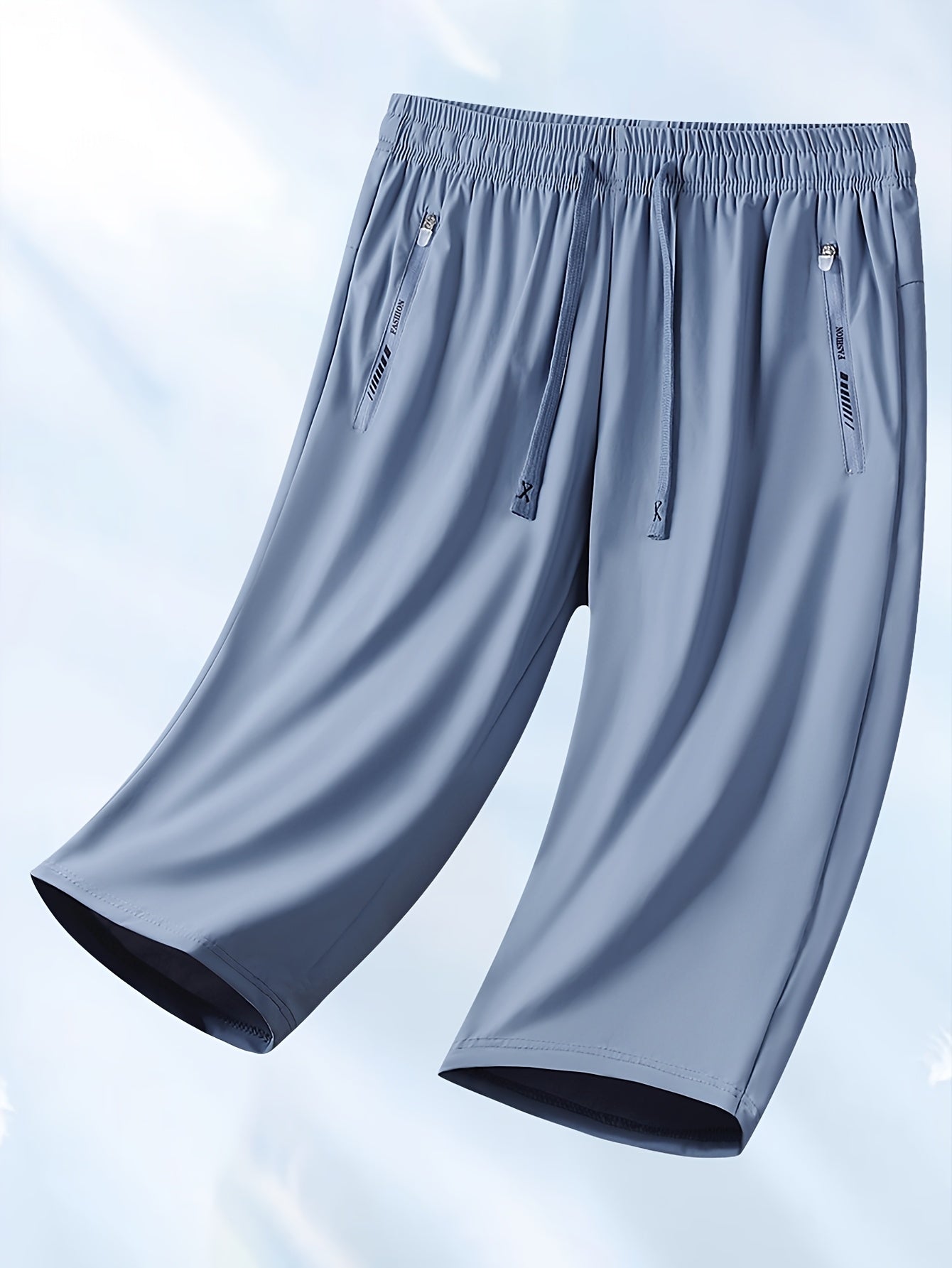 1pc Women's Summer Casual Sports Shorts, Ice Fiber Fabric Stretch Capri Pants, Elastic Waist Breathable Mid-Length Pants