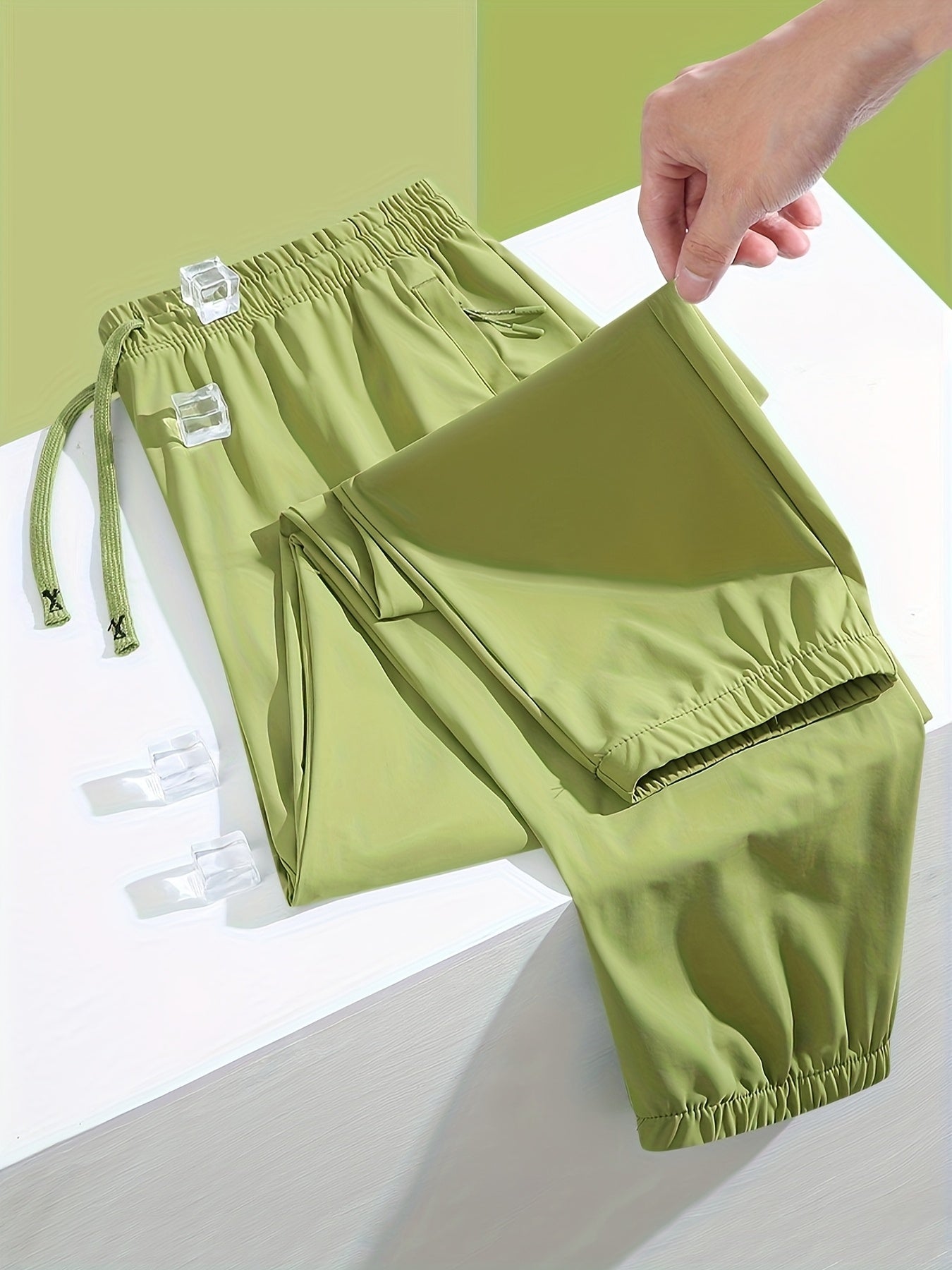 Women's Fashion Casual Pants, Cool and Soft Against the Skin, Breathable and Non-stuffy, Made with Nylon and Spandex Fabric, Fabric Weight 150, Machine Washable but Not Dry Cleanable, Elastic Cuff Design, Stylish Pocket Design for Convenience