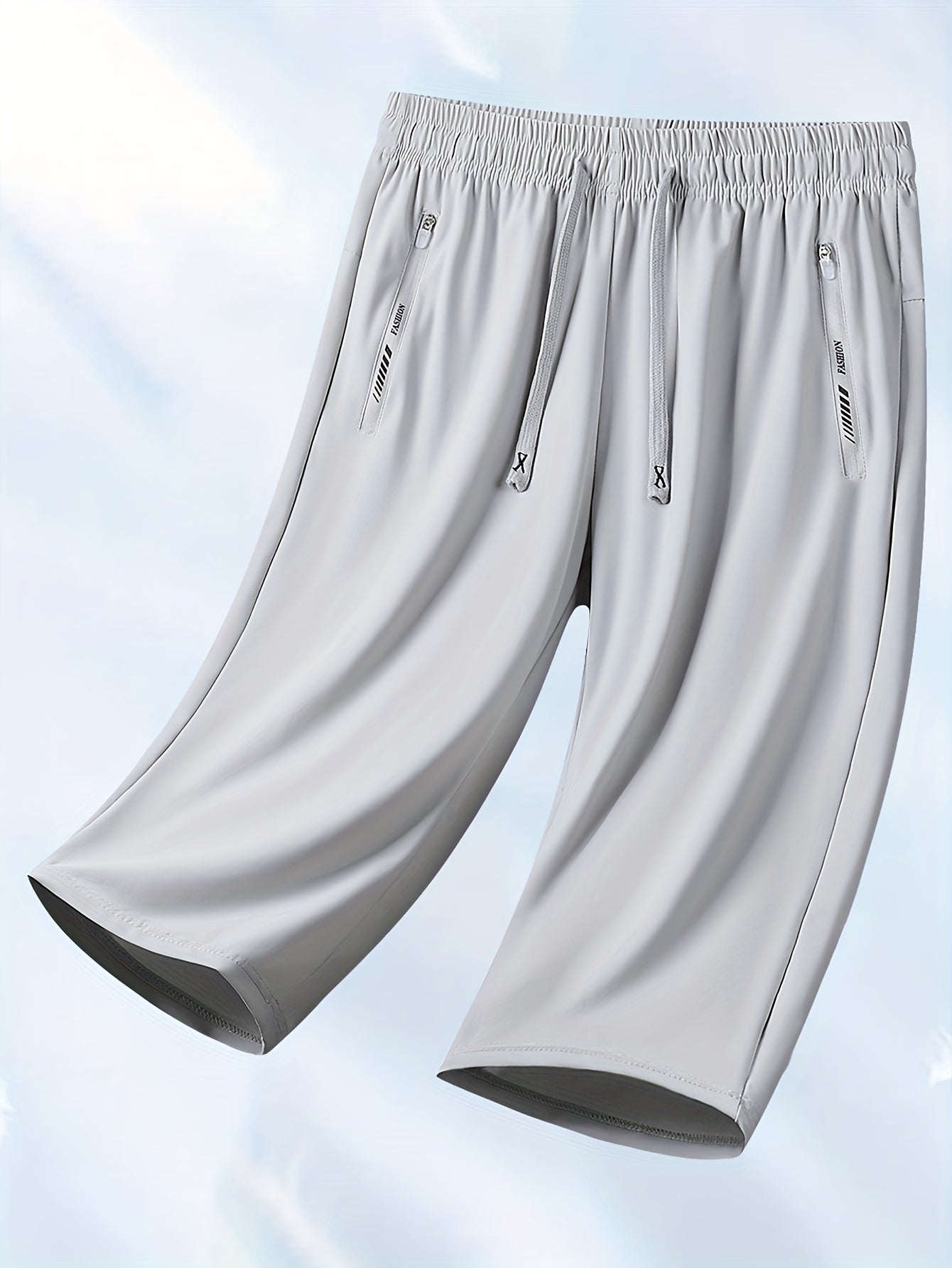 1pc Women's Summer Casual Sports Shorts, Ice Fiber Fabric Stretch Capri Pants, Elastic Waist Breathable Mid-Length Pants